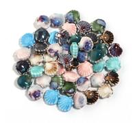 XHYXWN 20 Pcs 12 Mm Retro Smudged Shell Ceramic Beads, Glazed Ceramic Loose Beads, for DIY Bracelet Necklace Pendant Jewelry Making