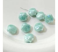 XHYXWN 20 Pcs 12 Mm Shell Ceramic Beads, Colorful Glazed Ceramic Loose Beads, for DIY Handmade Bracelets, Necklaces, Earrings Accessories