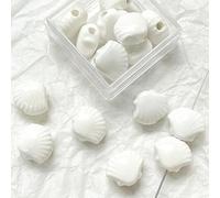 XHYXWN 20 Pcs 12x10 Mm Colorful Ceramic Shell Loose Beads, Irregular Glazed Ceramic Beads, for DIY Handmade Bracelets, Necklaces, Earrings Accessories