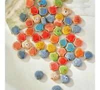 XHYXWN 20 Pcs 15x13 Mm Vintage Colored Shell Ceramic Beads, Glazed Ceramic Spacer Beads for DIY Handmade Braided Bracelet Necklace Pendant Making