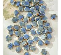XHYXWN 20 Pcs 15x13 Mm Vintage Colored Shell Ceramic Beads, Glazed Ceramic Spacer Beads for DIY Handmade Braided Bracelet Necklace Pendant Making