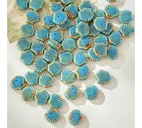 XHYXWN 20 Pcs 15x13 Mm Vintage Colored Shell Ceramic Beads, Glazed Ceramic Spacer Beads for DIY Handmade Braided Bracelet Necklace Pendant Making