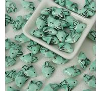 XHYXWN 20 Pcs 15x20 Mm Painted Ceramic Loose Beads, Animal Shape Printed Ceramic Beads, for DIY Handmade Bracelet Necklace Pendant Accessories