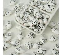XHYXWN 20 Pcs 15x20 Mm Painted Ceramic Loose Beads, Animal Shape Printed Ceramic Beads, for DIY Handmade Bracelet Necklace Pendant Accessories