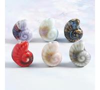 XHYXWN 20 Pcs 16x20 Mm Conch Ceramic Beads, Hand-Glazed Ceramic Loose Beads for DIY Beaded Bracelet Necklace Jewelry Making