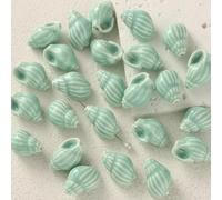 XHYXWN 20 Pcs 20x12 Mm Conch Ceramic Straight Hole Beads, Ceramic Spacer Beads, for DIY Handicraft Hand-Woven Bracelet Necklace Making