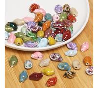 XHYXWN 20 Pcs 22x15 Mm Conch Ceramic Beads, Colorful Shell Ceramic Loose Beads for DIY Handmade Necklace Bracelet Pendant Braided Jewelry Accessories