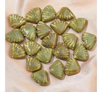 XHYXWN 20 Pcs 23x18 Mm Shell Porcelain Beads, Colorful Glazed Ceramic Loose Beads for Beaded Handmade Woven Bracelet Necklace DIY Craft Making