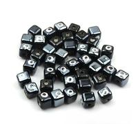 XHYXWN 20 Pcs 8/10 Mm Colorful Square Porcelain Beads, Glazed Devil Eye Ceramic Spacer Beads, for DIY Beaded Bracelets, Necklaces, and Earrings Making