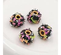 XHYXWN 30/50/100 Pcs 16x12 Mm Sequin Beads, Colorful Pompom Large Hole Spacer Beads, for DIY Bracelet Pendants Keychain Jewelry Accessories