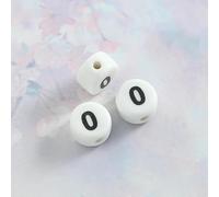 XHYXWN 50 Pcs 10 Mm Digital Letter Beads, Flat Round Ceramic Loose Beads, for DIY Beaded Handmade Bracelets, Necklaces and Keychains