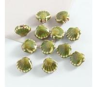 XHYXWN 50 Pcs 12 Mm Shell Ceramic Beads, Vintage Colored Ceramic Spacer Beads, for DIY Beaded Bracelet Necklace Jewelry Making
