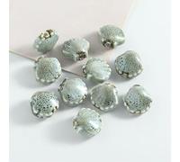 XHYXWN 50 Pcs 12 Mm Shell Ceramic Beads, Vintage Colored Ceramic Spacer Beads, for DIY Beaded Bracelet Necklace Jewelry Making
