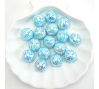 XHYXWN 50 Pcs 16 Mm Round Striped Acrylic Beads, Colorful Stringing Beads for Handmade Bracelets Keychains DIY Craft Accessories