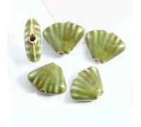 XHYXWN 50 Pcs 18x23 Mm Vintage Large Hole Ceramic Loose Beads, Shell Shaped Glazed Ceramic Beads, for DIY Beaded Bracelet Necklace Pendant Making