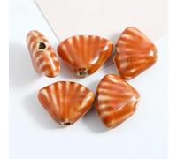 XHYXWN 50 Pcs 18x23 Mm Vintage Large Hole Ceramic Loose Beads, Shell Shaped Glazed Ceramic Beads, for DIY Beaded Bracelet Necklace Pendant Making