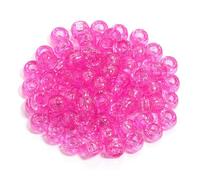 XHYXWN 600 Pcs 6x9 Mm Transparent Colorful Pony Beads, Acrylic Large Hole Loose Beads, for Bracelets, Necklaces, Hair Accessories DIY Crafts