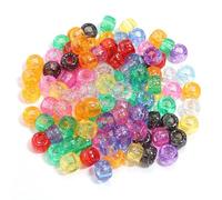 XHYXWN 600 Pcs 6x9 Mm Transparent Colorful Pony Beads, Acrylic Large Hole Loose Beads, for Bracelets, Necklaces, Hair Accessories DIY Crafts