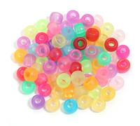 XHYXWN 600 Pcs 6x9 Mm Transparent Colorful Pony Beads, Acrylic Large Hole Loose Beads, for Bracelets, Necklaces, Hair Accessories DIY Crafts