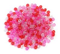 XHYXWN 600 Pcs 6x9 Mm Transparent Colorful Pony Beads, Acrylic Large Hole Loose Beads, for Bracelets, Necklaces, Hair Accessories DIY Crafts