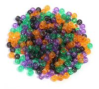 XHYXWN 600 Pcs 6x9 Mm Transparent Colorful Pony Beads, Acrylic Large Hole Loose Beads, for Bracelets, Necklaces, Hair Accessories DIY Crafts