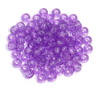 XHYXWN 600 Pcs 6x9 Mm Transparent Colorful Pony Beads, Acrylic Large Hole Loose Beads, for Bracelets, Necklaces, Hair Accessories DIY Crafts