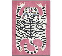 XHZMDWOU Door Mat Rug Tiger Pattern Soft Floor Carpet Non Slip Cozy Mat Rectangle Rug For Bedroom Home Decor Door Mat Abstract(Pink,50x120cm(20x47))