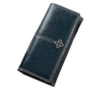XHZMDWOU Wallets Money Organisers Card Holder Multifunction Wallet Women's Long Retro Multi-Card Slot Coin Purse Minimalist Wallet(Blue)