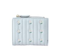 XHZMDWOU Wallets Money Organisers Slim Flip Wallet for Women Billfold Soft Leather Purses Flower Pattern Card Slots Minimalist Wallet(Blue)