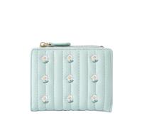 XHZMDWOU Wallets Money Organisers Slim Flip Wallet for Women Billfold Soft Leather Purses Flower Pattern Card Slots Minimalist Wallet(Grün)