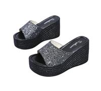 XHZPF Women Summer Platform Beach Comfort Sandals Heel Slippers Perfect for Parties, & Vacation(grey,38)