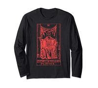 XI JUSTICE Tarot occult Lucifer 666 Goth Blackcraft Satanic Long Sleeve T-Shirt