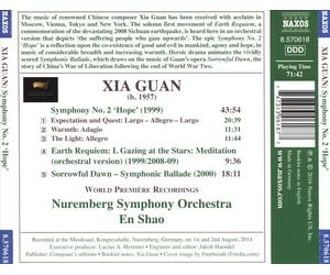XIA GUAN: SYMPHONY NO. 2 "HOPE"; GAZING AT THE STARS; SORROWFUL DAWN - SYMPHONIC