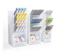 XIACIBDUS 3 pcs Pen Holder, Multifunction Desk Organiser Desk Tidy Pencil Pot, Makeup Brushes Holder Desktop Stationary Storage Organiser for Office, School, Home, Art Supplies (7.5cm and 5 cm)