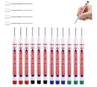 XIAGER 12Pcs Long Head Deep Hole Marker,20mm Long Nib Marker,Permanent Deep Hole Mark/er Pens,Waterproof Construction Pen,Multi-purpose Mark/er Pens,Colorful Carpenter Marking Tool,Quick Dry Markers