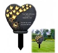 XIAGER 2D Heart Shape Stone Grave Ornaments & Memorial Plaque,Memorial Stones for Graves Outdoor,Grave Marker Decorations for Cemetery,Memory Plaques for Garden,Grave Ornaments,#1
