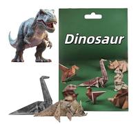XIAGER 3D Origami Kit for Adults & K/ids with 50 Sheets Paper - DIY Creative Animal Craft to Fold Cat Figures,Fun Activity with Cute Patterns,Unique Desk Decoration Gift for Cat Lovers,Dinosaur