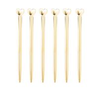 XIAGER 7-Pack Gold Heart Shaped Ballpoint Pens,Retractable Metal Decorative Writing Pen,1.0 mm Black Ink Novelty Pens Multipack for Women Wedding Office School Supplies,Cute Pen Gifts