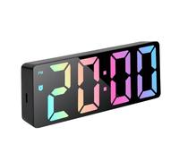 XIAGER Digital Alarm Clock,Alarm Clock with LED Display,Battery Operated or USB Powered Bedside Clocks,Date,Temperature,Adjustable Brightness,Snooze & Silent Mode for Home Office
