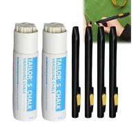 XIAGER Heat Erasable & Washable Fabric Markers & Tailor's Chalk Pens with 40 Refills - Refillable Fabric Marker for Sewing,Quilting & Embroidery - Ideal for Cotton,Knitted & Delicate Fabrics (4 Pens)