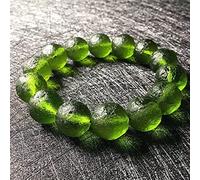xiaghua369 8mm Green Moldavite Czech Meteorite Bracelet Impact Glass Rough Stone Hand Catenary Crystal Energy Stone Bracelets for Women (Size : 8mm about 23pcs)