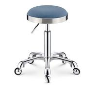 XIAGJAO Heavy Duty Adjustable Height Work Shop Stool, Round Rolling Stool Swivel Salon Hairdressing Makeup Stool With Wheels(Color:Blue)