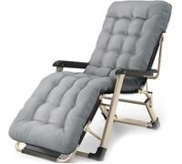 XIAGJAO YhOuuA Sun Lounger Folding Reclining Chair Garden Outdoor Camping Adjustable Back with Pillow & Removable Pearl Cotton Pad
