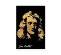 XIAGN Isaac Newton Portrait Autograph Poster Canvas Poster Bedroom Decor Landscape Office Room Decor Gift 12x18inch(30x45cm)