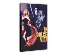 XIAGN La Dolce Vita Old Movie Poster Canvas Poster Bedroom Decor Landscape Office Room Decor Gift 12x18inch(30x45cm)