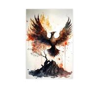 XIAGN Phoenix from The Ashes Art Poster Canvas Poster Bedroom Decor Landscape Office Room Decor Gift 08x12inch(20x30cm)