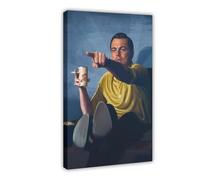 XIAGN Pointing Leo Meme Poster Canvas Poster Wall Art Decor Print Picture Paintings for Living Room Bedroom Decoration 20x30inch(50x75cm)