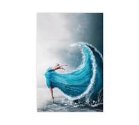 XIAGN Surrealism Dancing Ballerina Poster Canvas Poster Bedroom Decor Landscape Office Room Decor Gift 08x12inch(20x30cm)