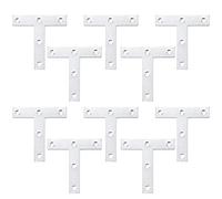 Xiaheipi T Shaped Brackets, T Shaped Repair Plate, Corner Stainless Steel Angle Brackets Braces, Straight Flat Fixing Mending Plates for Repair Fixing Joining Furniture(10 Pcs, 80x80x1.5mm)