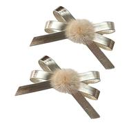 XIAHIOPT 1/2pcs Bowknot Pompoms Hair Clip Christmas Party Headwear for Woman Girls Taking Photo Ponytail Bangs Hairpin